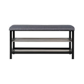 Bancheta cu suport pentru incaltaminte 100 cm, din poliester, lemn si otel Padova House Nordic